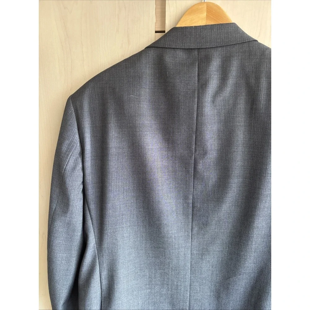 Kenneth Cole Awearness Blazer Sport Coat Jacket Mens 42S Gray Slim Fit Stretch